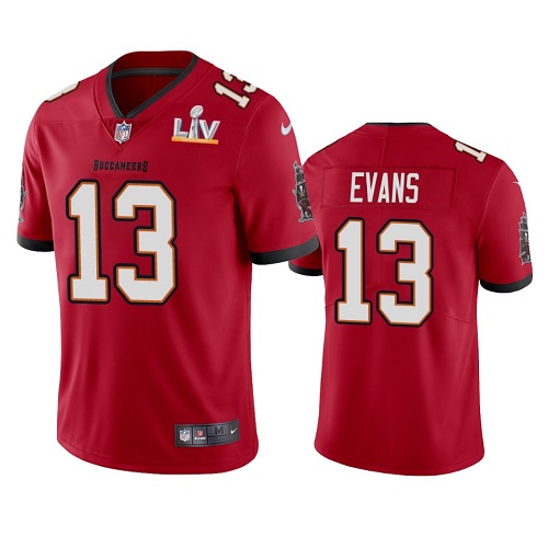 Men's Tampa Bay Buccaneers #13 Mike Evans Red NFL 2021 Super Bowl LV Limited Stitched Jersey